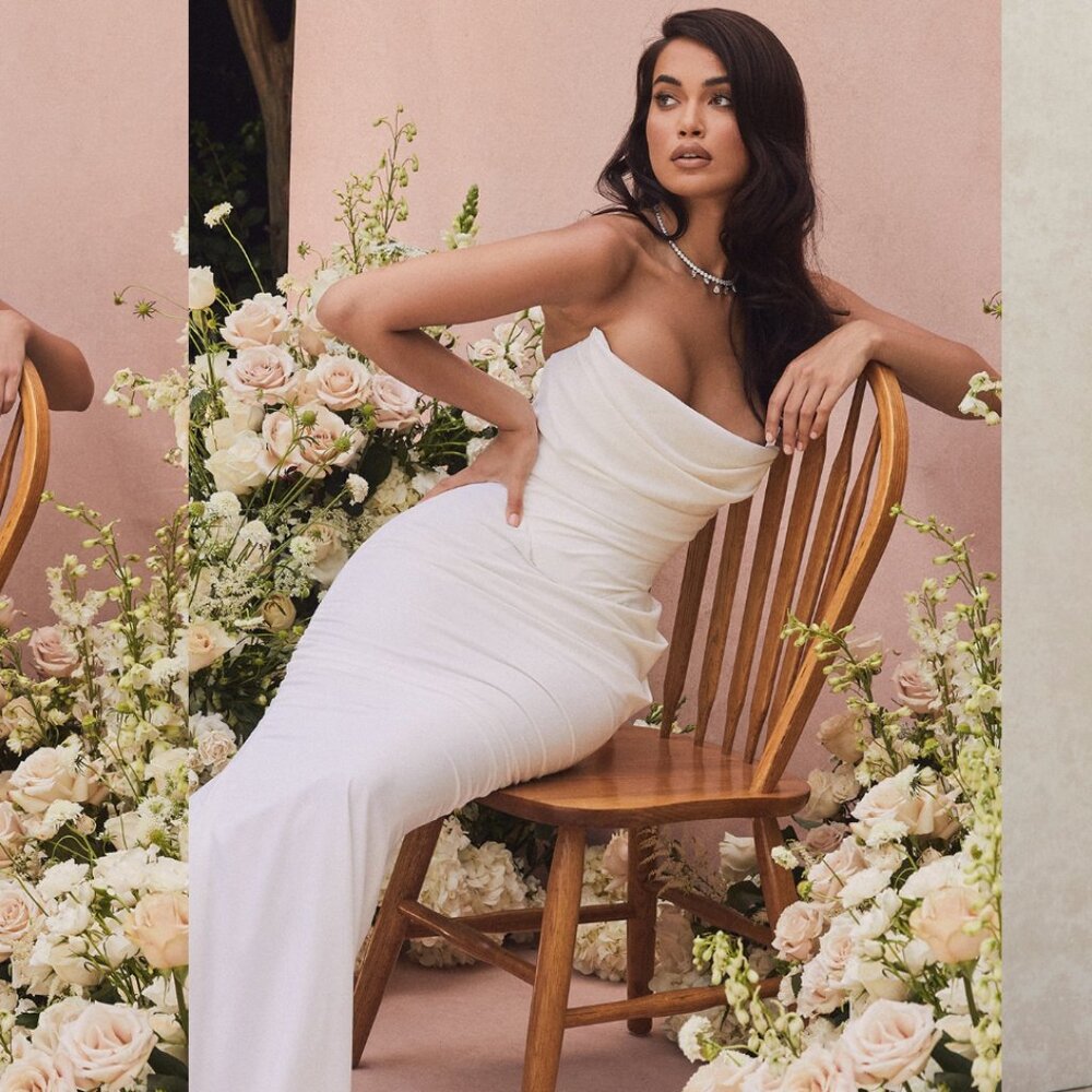 House of CB 'Esmee' Ivory Draped Strapless Bridal Gown Wedding Dress NWOT SIZE S - Picture 14 of 15